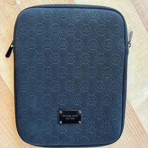 Michael Kors Black Tablet Case with Monogram Design